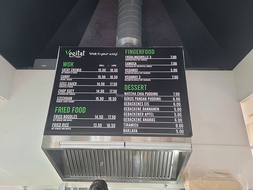 Full menu at Vegitat Asia in Basel-stadt