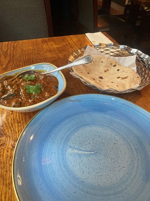 bhindi masala fry with one phulka at Rishi's Indian Aroma - Perth in Perth