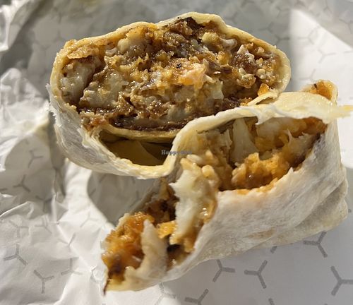vegan buffalo cauliflower wrap (no lettuce or blue cheese)  at The Salty Chick in New Jersey