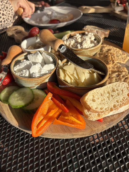 Vegan cheese board   at SanaView Farms Winery & Cafe in Champion