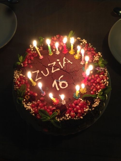 special cake at Vege Miasto in Warsaw