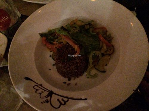 red rice with sauté veggies with coconut milk at DosTrece in Barcelona