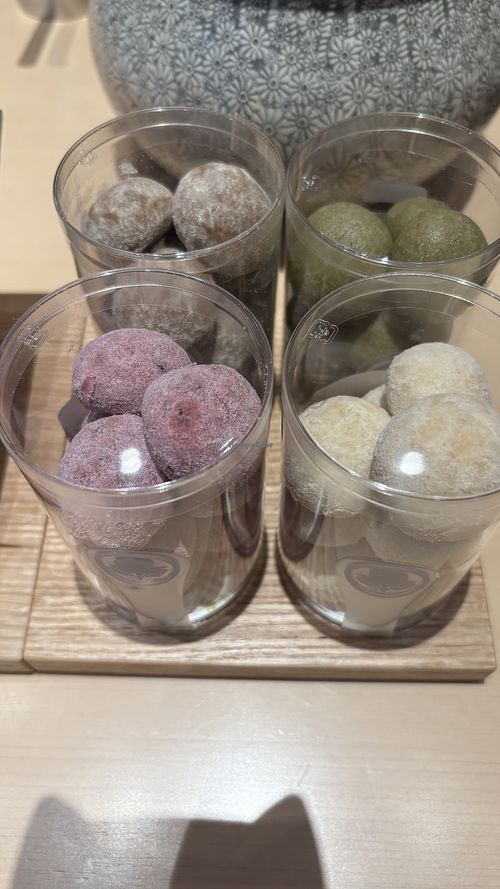 Vegan cookies in Kinako, matcha, blueberry and lemon   at KOTOSHINA Chaya in Kyoto