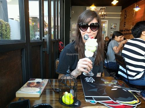 3 scoop sundae + vegan whip  at Itim Roi Ros (100 Flavors of Ice Cream) - ไอติม100รส in Chiang Mai