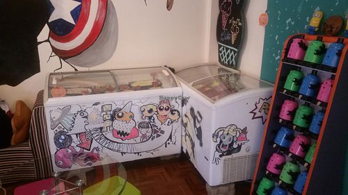 freezers at Itim Roi Ros (100 Flavors of Ice Cream) - ไอติม100รส in Chiang Mai