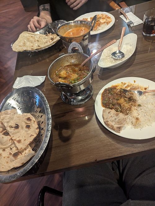 Aloo Muttar, rice, roti at Hello India - Hongdae  in Seoul
