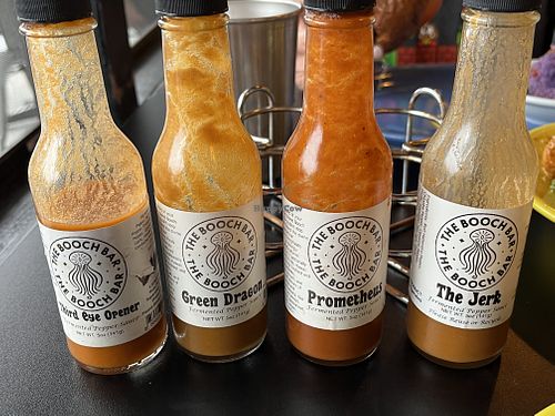 Hot sauces  at The Booch Bar in Hilo