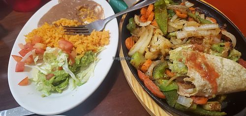 Veggie fajitas at Los Amigos Mexican Restaurant in Platteville