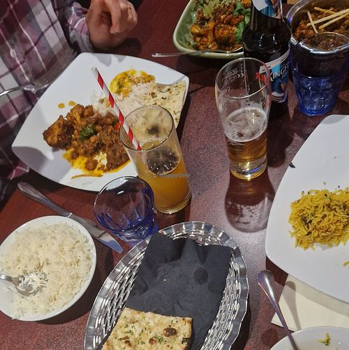 Jerro Aloo gohbi and chhole masala at Spice Route Andover in Andover