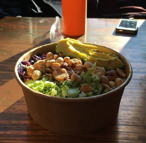 Vegan congee bowl at Maya Congee Cafe - Fulton St in Brooklyn