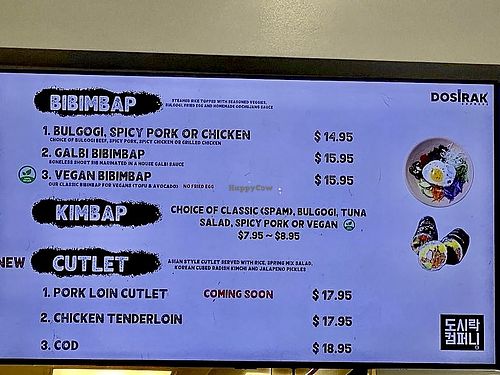 Vegan Bibimbap  at Dosirak Express in Irvine