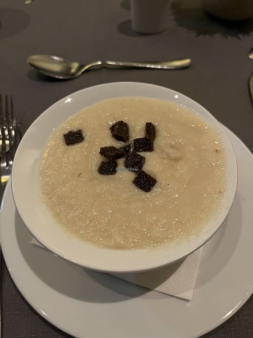 Dinner - Vegan soup  at DAS VIER – Sport- & Wellnesshotel in Tirol
