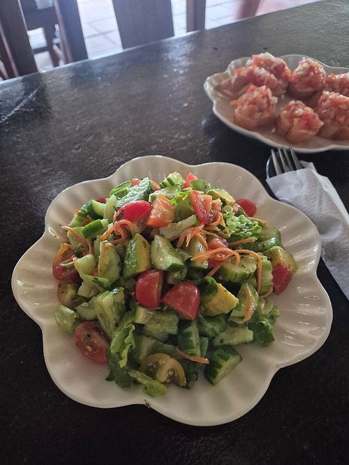 Avocado Salad at Nice Beach Bungalow in Community