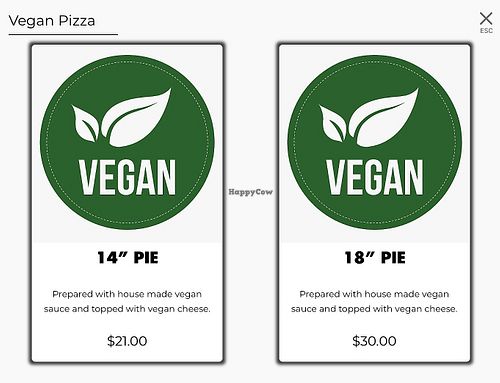 Vegan Pizza  at Sgt. Pepperoni's Pizza Store in Aliso Viejo