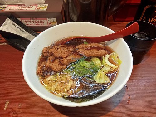 Vegan Ramen W/ Soy Sauce Soup. at Kyushu Jangara Akihabara in Tokyo