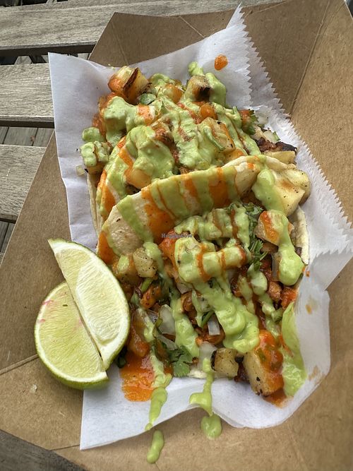 Carnitas tacos w/ King oyster mushroom   at La Fonda Street - Detroit in Detroit