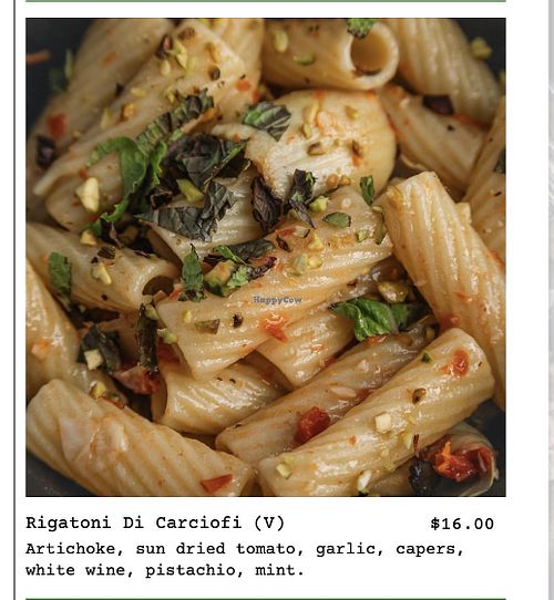 Rigatoni De Carciofo  at Homeslice in Dana Point