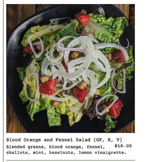 Blood Orange & Fennel Salad  at Homeslice in Dana Point