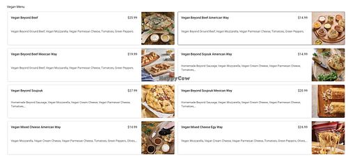 Vegan Menu  at STUFFED - USA - Egyptian Pie in Huntington Beach