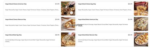 Vegan Menu  at STUFFED - USA - Egyptian Pie in Huntington Beach