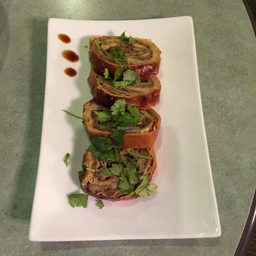 tofu roll appetizer  at Happy Lotus Veggie Restaurant in Calgary