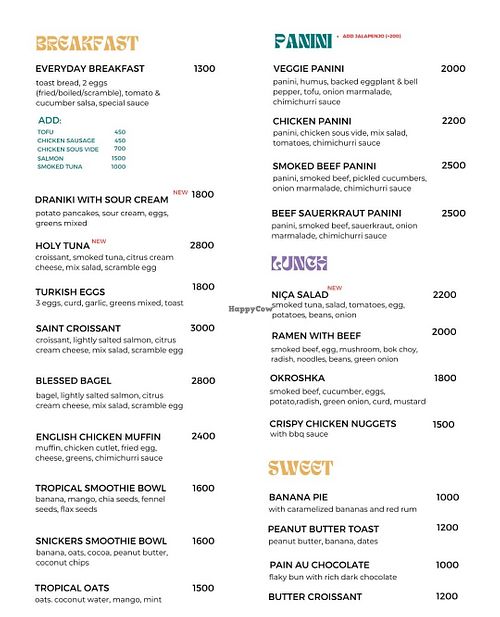 Menu at We Are Coffee & Bar in Southern Province