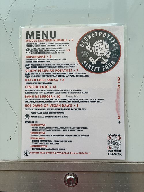 Menu   at Globetrotter Street Food in Pensacola