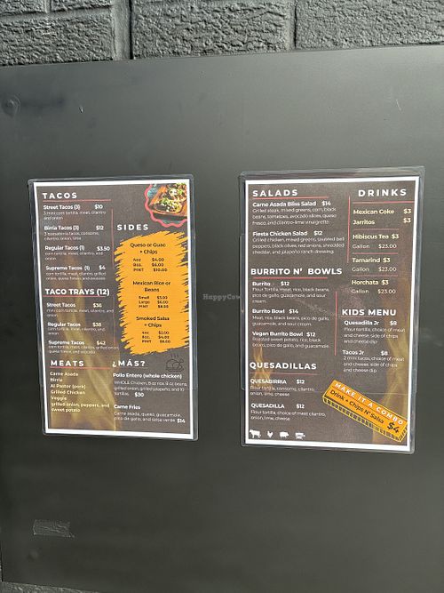 Menu   at Tacos n Dash in Pensacola