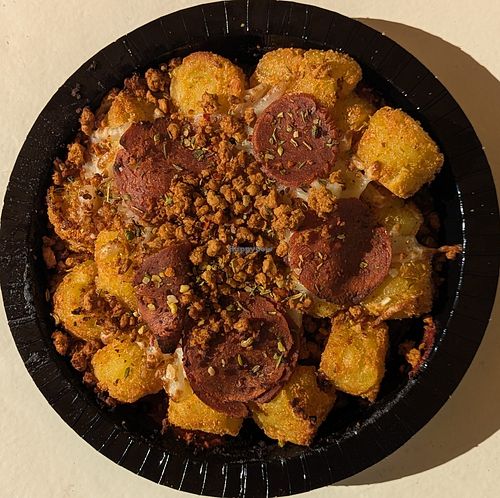Vegan Pizza Tots at Universal Studios - Green Eggs and Ham Cafe in Orlando