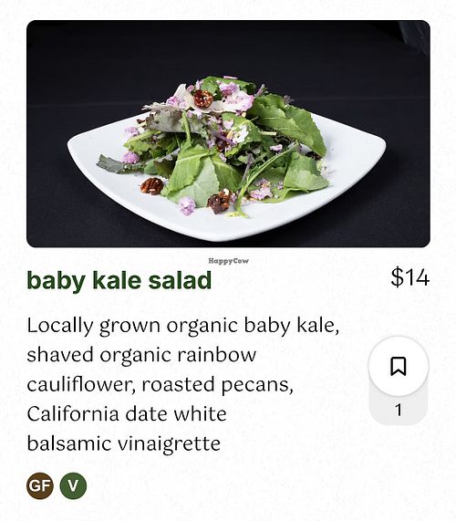 Baby Kale Salad  at Foretti's in Newport Beach