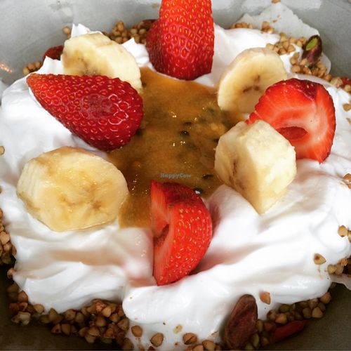 Vegan yoghurt bowl at Argo on the Square in Adelaide