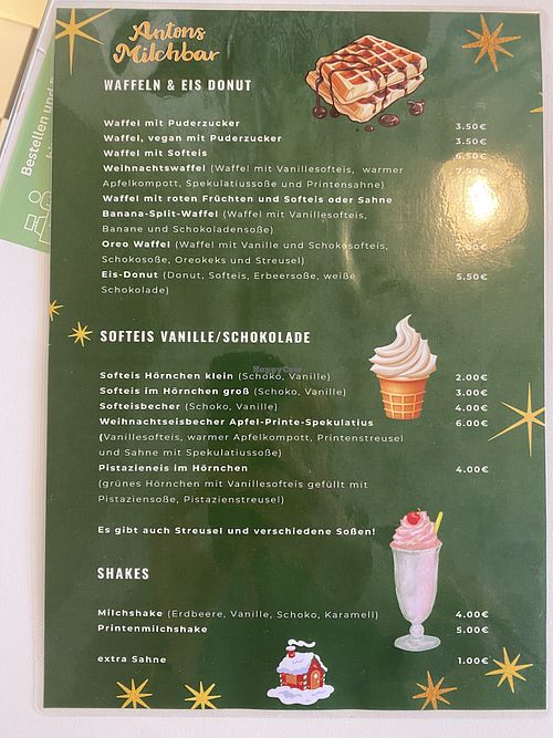 Menu as of 22.11.2025  at Antons Milchbar in Nordrhein-westfalen