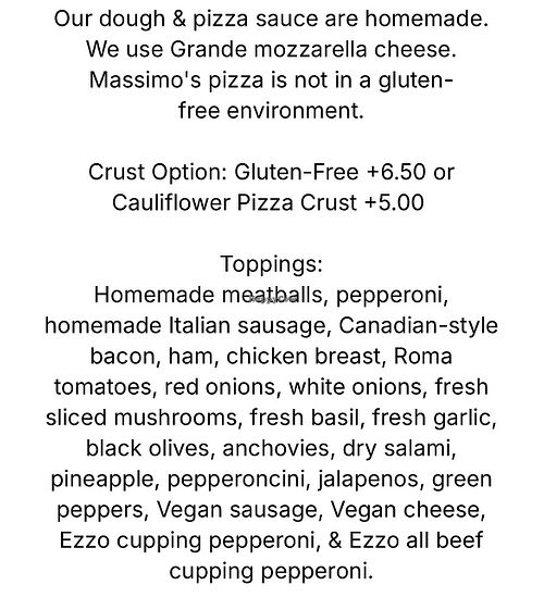 Vegan Cheese & Vegan Sasuage  at Massimo's Pizza in Huntington Beach