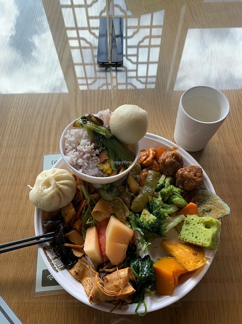 a typical plate at Daoxin Vegetarian Cafeteria in Changchun