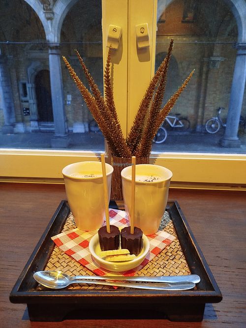 Hot Chocolate Dark with Oat Milk at CREVIN Chocolaterie BRUGGE in Vlaanderen