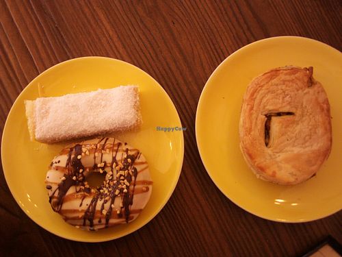 vanilla slice, donut & vegan pie at Cherry Darlings Bakehouse in Adelaide