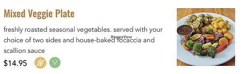 Vegan Plate  at Bushfire Kitchen in Mission Viejo