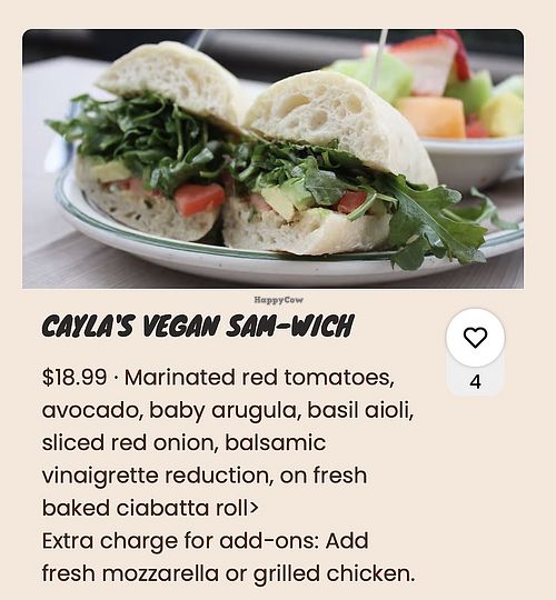 Vegan Sandwich  at Mama's Comfort Food & Cocktails in Huntington Beach