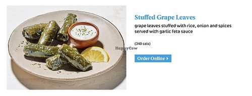 Stuffed Grape Leaves  at Luna Grill Irvine Spectrum Center in Irvine