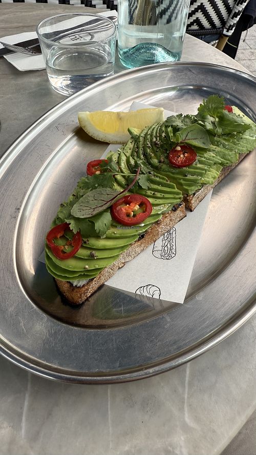 Vegan avocado on toast  at Shuk The Rocks in Sydney