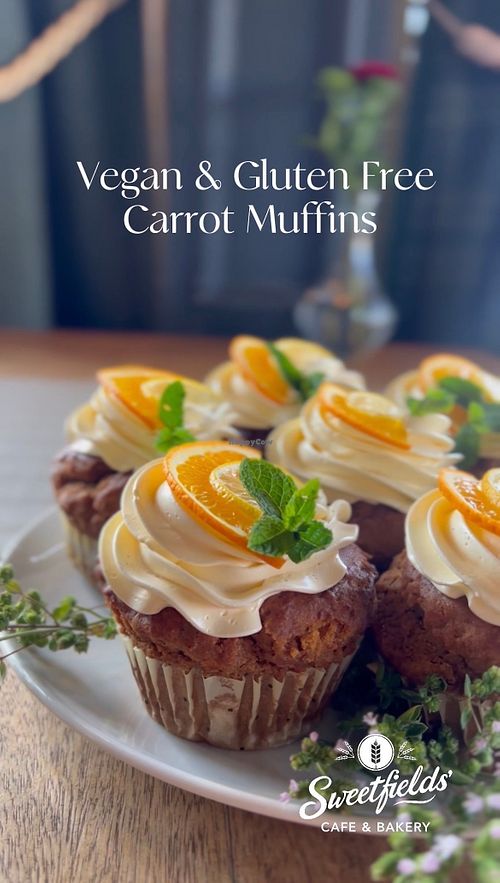Vegan / Gluten Free 
Carrot Muffins at Sweetfields' Cafe & Bakery in Birmingham