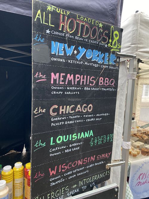 Menu board  at The Vegan Diner  in Andover