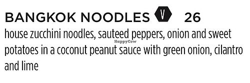Bangkok Noodles (V = Vegan)  at Le Papagayo in Encinitas