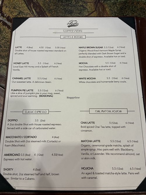 Menu   at Fosko Coffee Barre in Pensacola