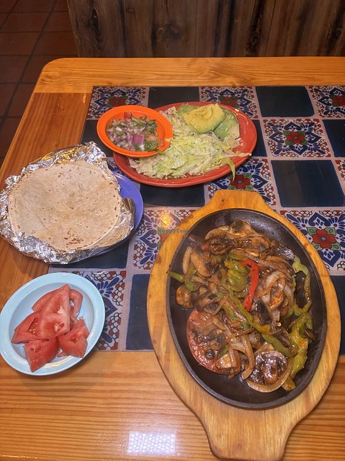 Vegan BBQ veggie fajitas   at Aztecas Restaurant & Cantina in Mobile