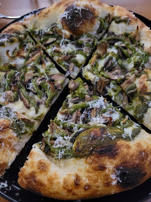 "Forager" mushroom pizza with vegan cheese at The Borough in Downingtown