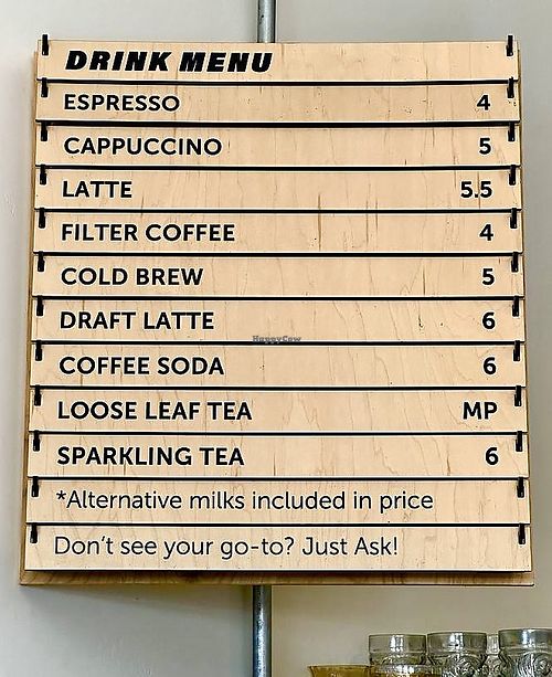 Menu  at Necessity Coffee in Encinitas