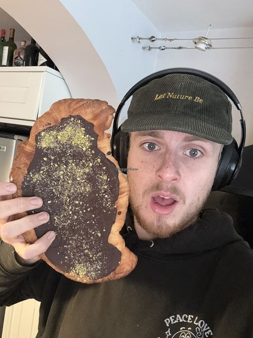 Flat Chocolate Pistachio Croissant The Size Of My Head.   at BEK sourdough bakery - Gosport in Gosport