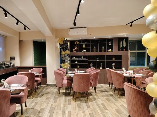 Interior of the restaurant at The Subz-Pure Veg Restaurant in Shillong