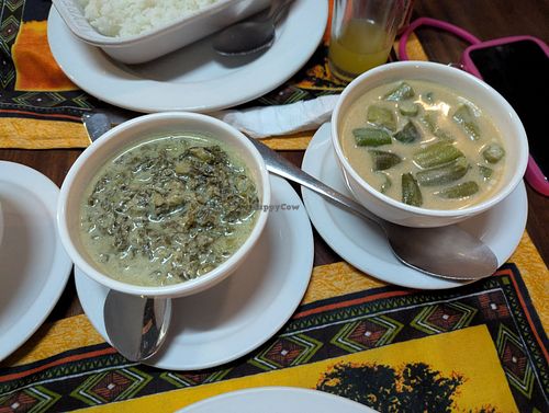 Greens and okra at Graciana, O Sabor Da Tradição in Maputo